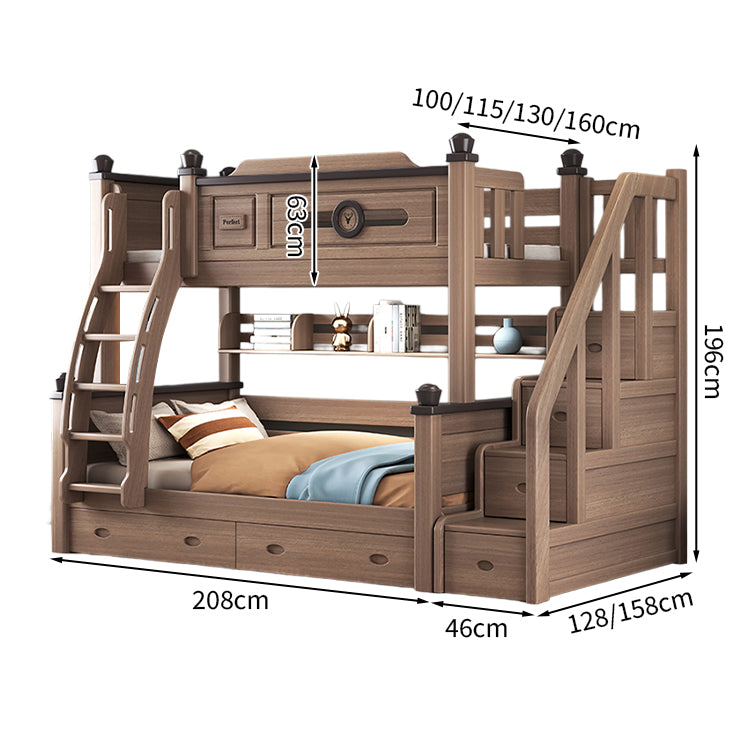 二段ベッド モダン 落下防止ガード 分割可能デザイン 収納力抜群 引き出し ユリノキ材 階段 カスタマイズ可能 SCC-T052