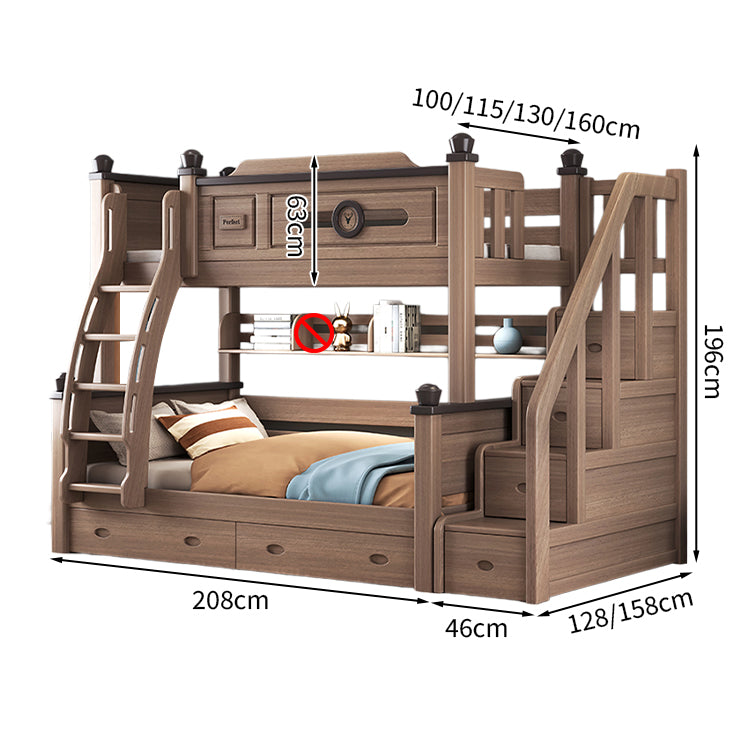 二段ベッド モダン 落下防止ガード 分割可能デザイン 収納力抜群 引き出し ユリノキ材 階段 カスタマイズ可能 SCC-T052
