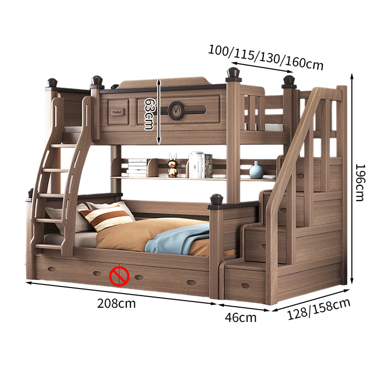 二段ベッド モダン 落下防止ガード 分割可能デザイン 収納力抜群 引き出し ユリノキ材 階段 カスタマイズ可能 SCC-T052