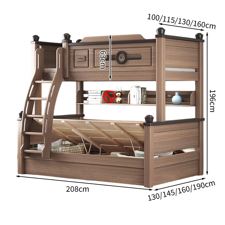 二段ベッド モダン 落下防止ガード 分割可能デザイン 収納力抜群 引き出し ユリノキ材 階段 カスタマイズ可能 SCC-T052