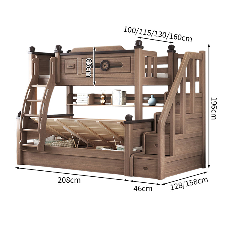 二段ベッド モダン 落下防止ガード 分割可能デザイン 収納力抜群 引き出し ユリノキ材 階段 カスタマイズ可能 SCC-T052