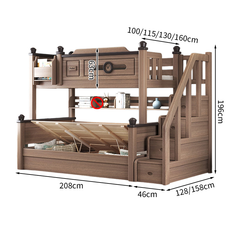二段ベッド モダン 落下防止ガード 分割可能デザイン 収納力抜群 引き出し ユリノキ材 階段 カスタマイズ可能 SCC-T052