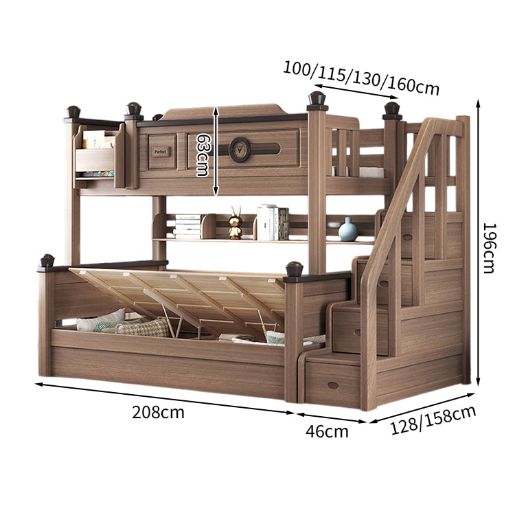 二段ベッド モダン 落下防止ガード 分割可能デザイン 収納力抜群 引き出し ユリノキ材 階段 カスタマイズ可能 SCC-T052