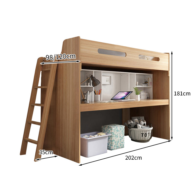 二段ベッド ベッドガード ワードローブ オープン収納 階段 ベット下収納 木目調 機能性 メラミン化粧板 エコ素材 SCC-T054