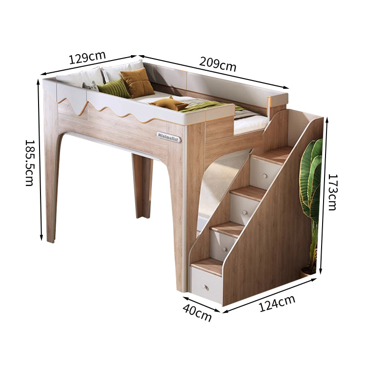 二段ベッド エコ素材 人工レザー ウレタンフォーム ベッドガード ハシゴ 引き出し 収納 木目調 ウレタンフォーム 手すり付き SCC-T056