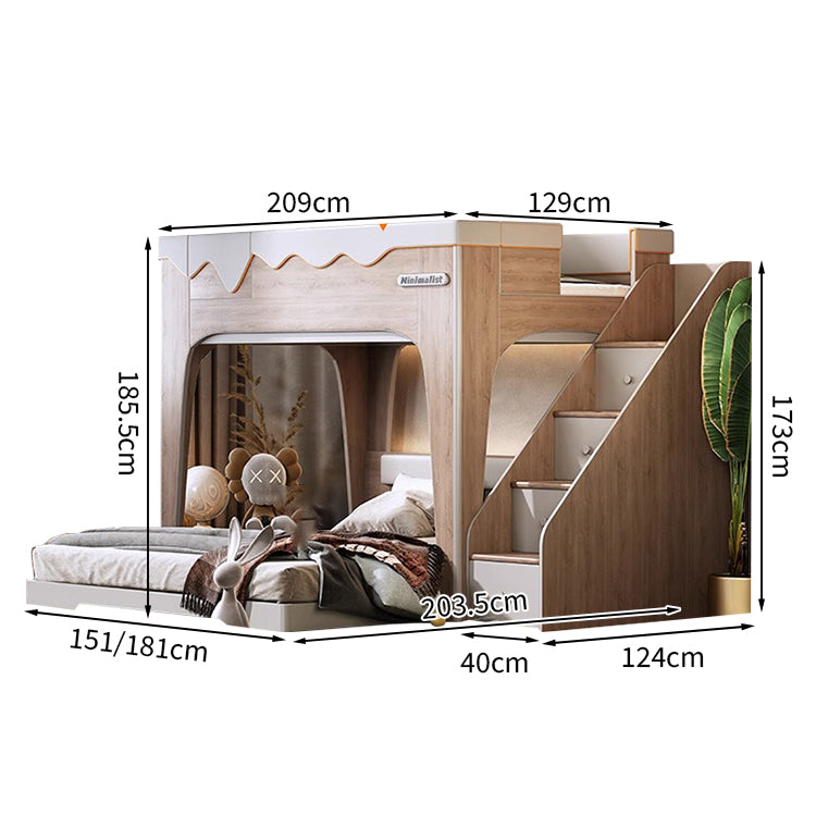 二段ベッド エコ素材 人工レザー ウレタンフォーム ベッドガード ハシゴ 引き出し 収納 木目調 ウレタンフォーム 手すり付き SCC-T056