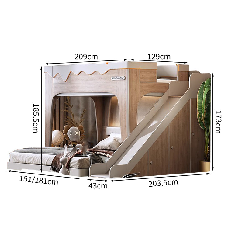 二段ベッド エコ素材 人工レザー ウレタンフォーム ベッドガード ハシゴ 引き出し 収納 木目調 ウレタンフォーム 手すり付き SCC-T056