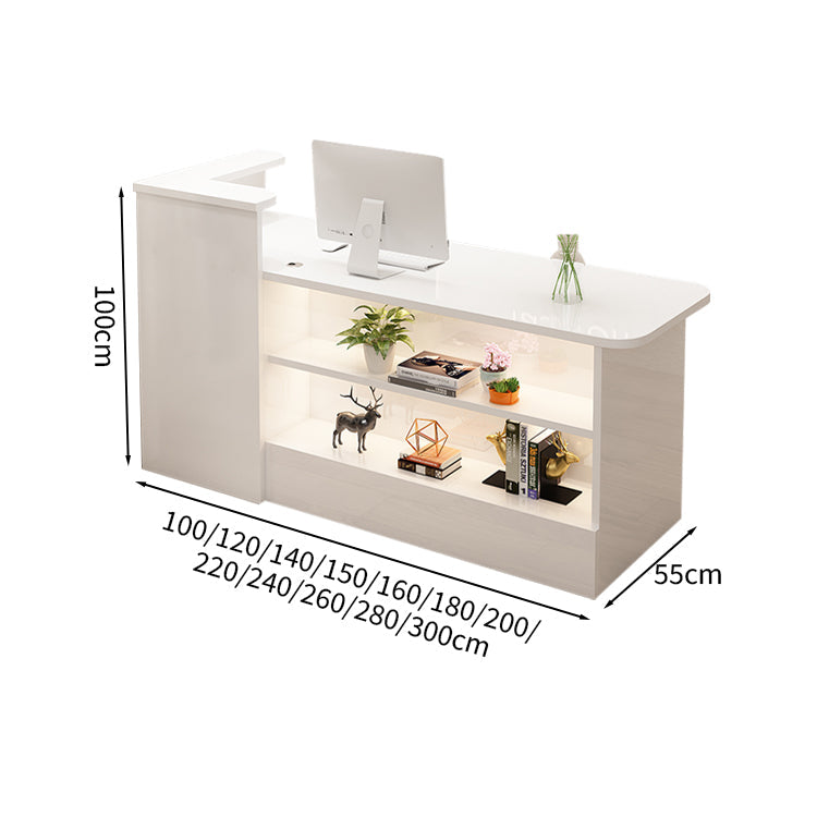 受付カウンター レジカウンター カウンター 受付台 高級感 ロック付き ストリップライト  木目調  KAGUSHOP