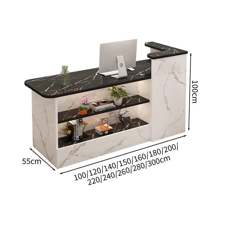 受付カウンター レジカウンター カウンター 受付台 高級感 ロック付き ストリップライト  木目調  KAGUSHOP