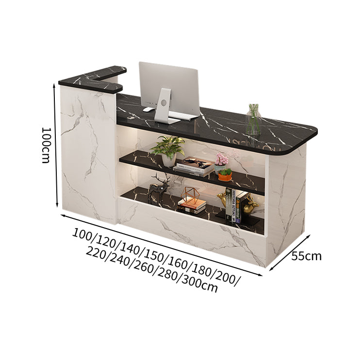 受付カウンター レジカウンター カウンター 受付台 高級感 ロック付き ストリップライト  木目調  KAGUSHOP