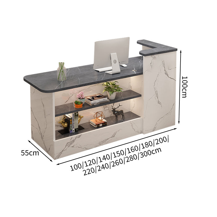 受付カウンター レジカウンター カウンター 受付台 高級感 ロック付き ストリップライト  木目調  KAGUSHOP