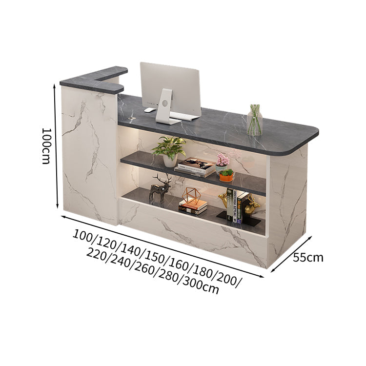 受付カウンター レジカウンター カウンター 受付台 高級感 ロック付き ストリップライト  木目調  KAGUSHOP