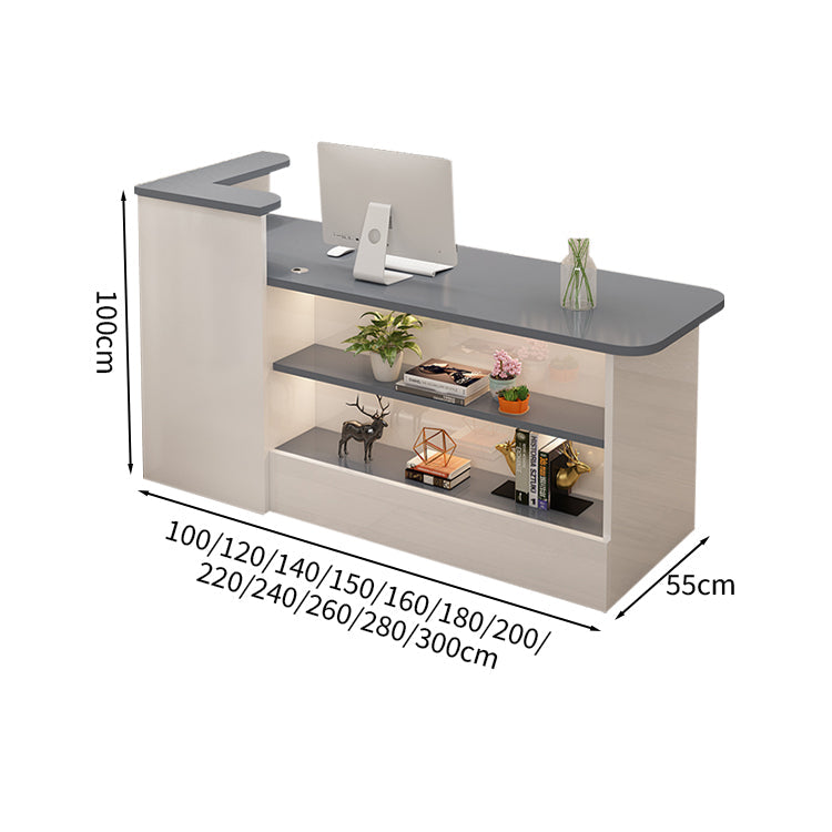 受付カウンター レジカウンター カウンター 受付台 高級感 ロック付き ストリップライト  木目調  KAGUSHOP