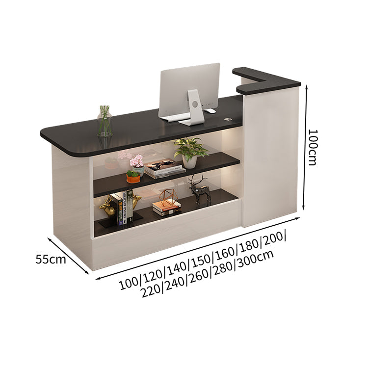 受付カウンター レジカウンター カウンター 受付台 高級感 ロック付き ストリップライト  木目調  KAGUSHOP