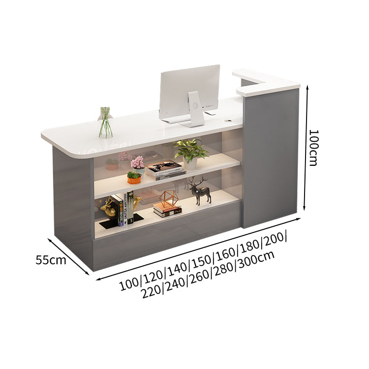 受付カウンター レジカウンター カウンター 受付台 高級感 ロック付き ストリップライト  木目調  KAGUSHOP