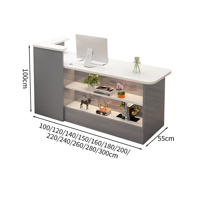 受付カウンター レジカウンター カウンター 受付台 高級感 ロック付き ストリップライト  木目調  KAGUSHOP