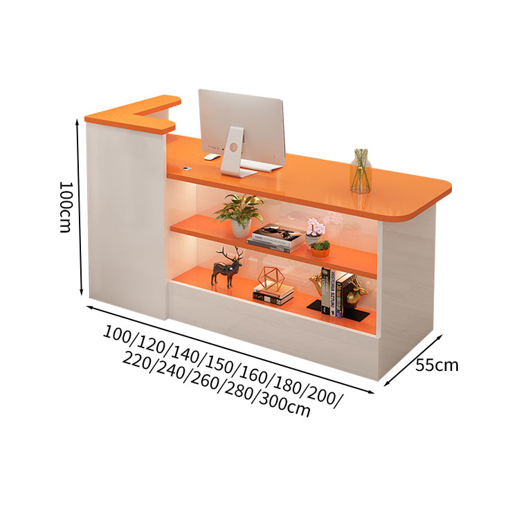 受付カウンター レジカウンター カウンター 受付台 高級感 ロック付き ストリップライト  木目調  KAGUSHOP