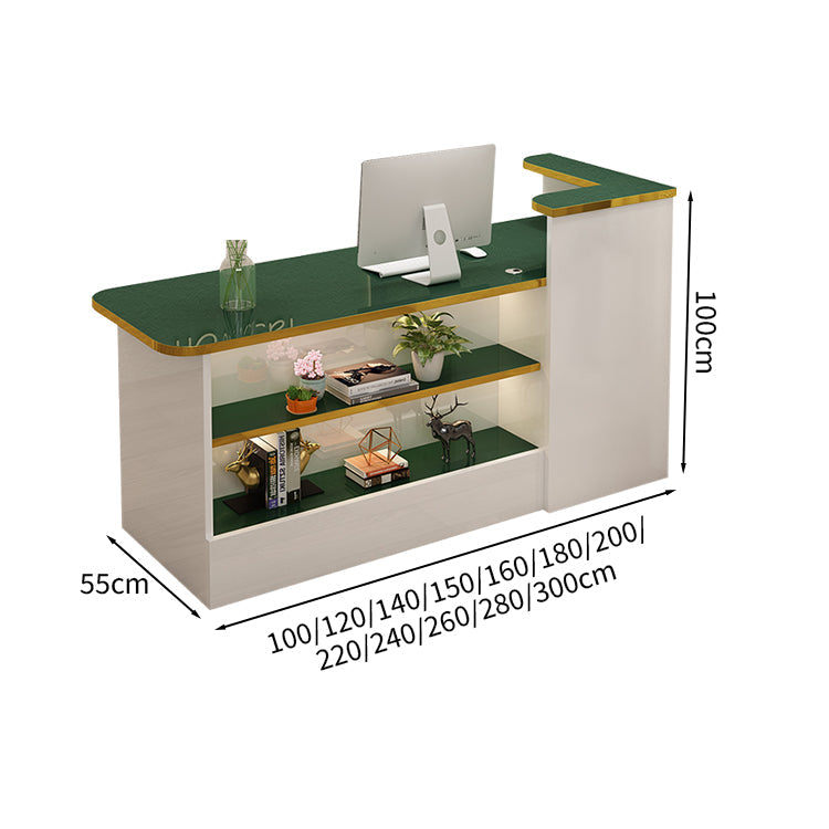 受付カウンター レジカウンター カウンター 受付台 高級感 ロック付き ストリップライト  木目調  KAGUSHOP