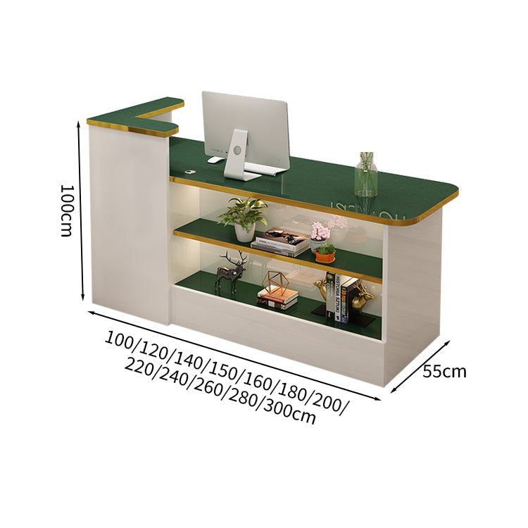 受付カウンター レジカウンター カウンター 受付台 高級感 ロック付き ストリップライト  木目調  KAGUSHOP