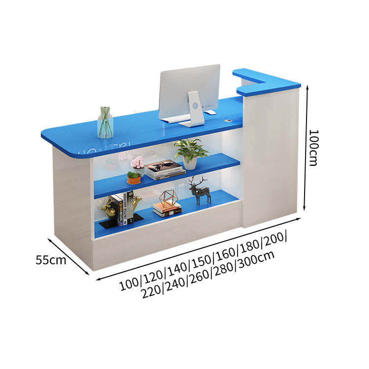 受付カウンター レジカウンター カウンター 受付台 高級感 ロック付き ストリップライト  木目調  KAGUSHOP