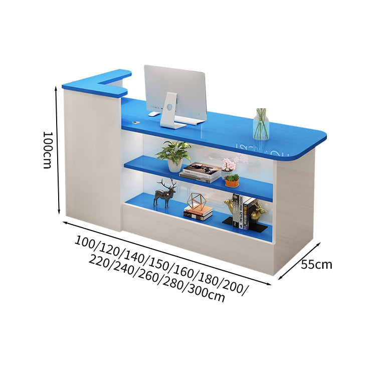 受付カウンター レジカウンター カウンター 受付台 高級感 ロック付き ストリップライト  木目調  KAGUSHOP
