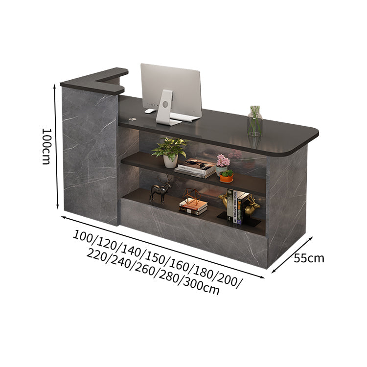 受付カウンター レジカウンター カウンター 受付台 高級感 ロック付き ストリップライト  木目調  KAGUSHOP