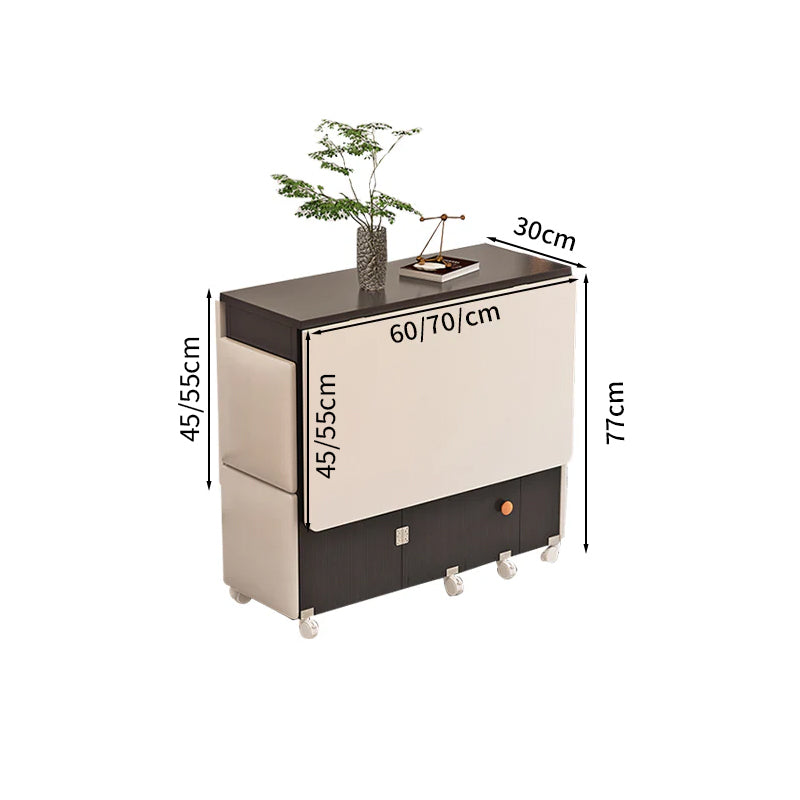 収納棚付き 省スペース 折り畳み式 ダイニングテーブル 木製テーブル 食卓テーブル シンプル ホワイト ブラック ナチュラル CZ-T019