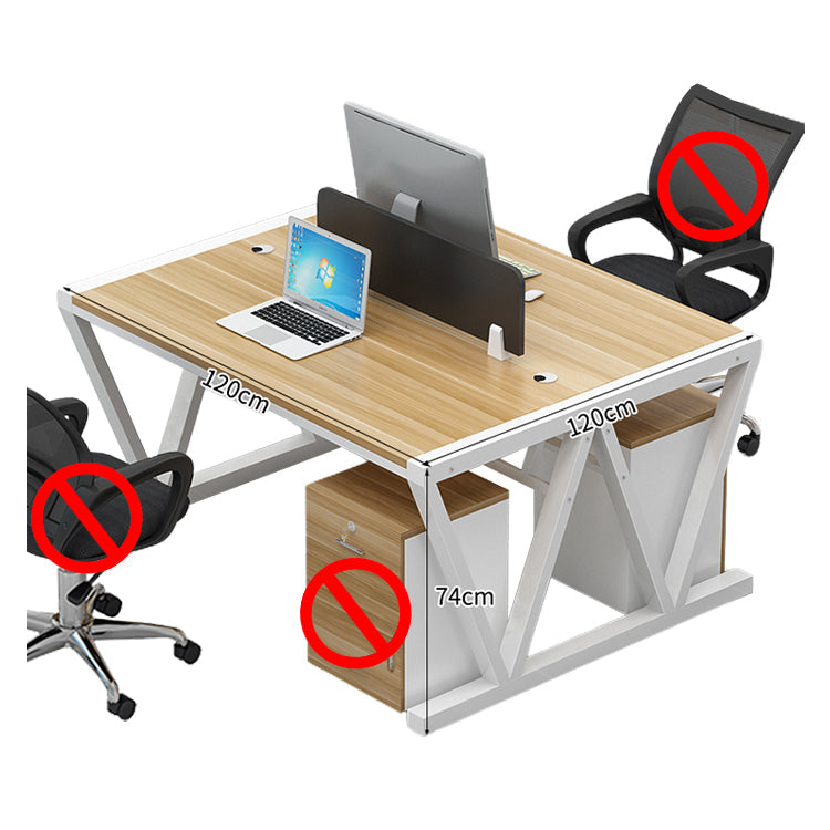 オフィスデスク ワークデスク パソコンデスク デスク 会社用 エコ素材 スチールフレーム パネル エッジ加工 配線孔 ナチュラル BGZ-S037