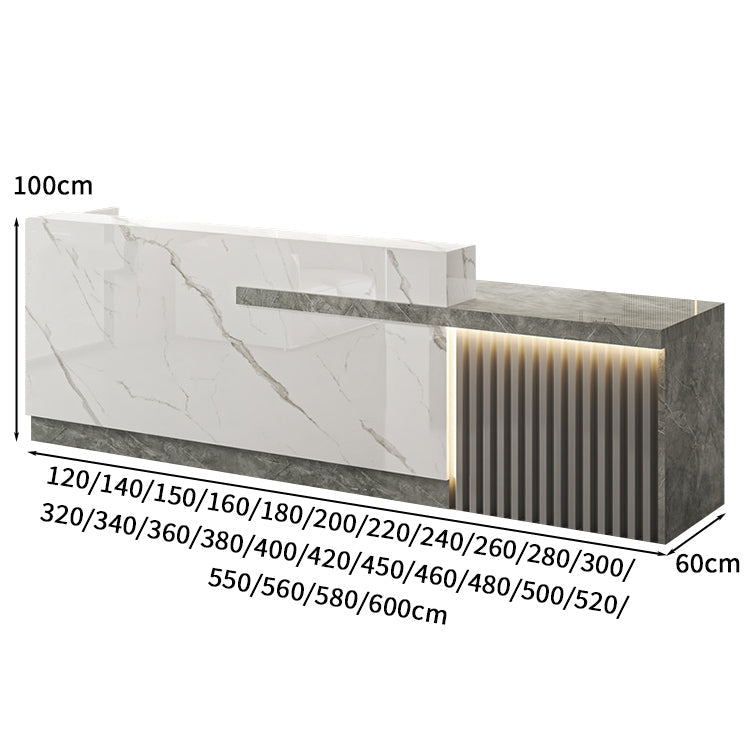 受付カウンター 受付台 オフィス受付 エントランス受付 作業台 L字型 機能性 LEDライト 収納 カスタマイズ可能 木目調 KAGUSHOP