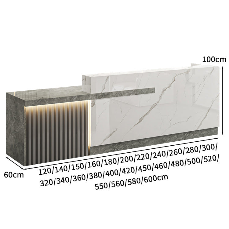 受付カウンター 受付台 オフィス受付 エントランス受付 作業台 L字型 機能性 LEDライト 収納 カスタマイズ可能 木目調 KAGUSHOP