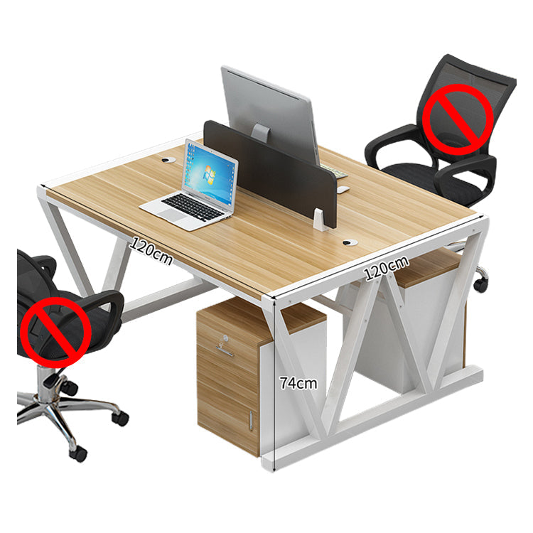 オフィスデスク ワークデスク パソコンデスク デスク 会社用 エコ素材 スチールフレーム パネル エッジ加工 配線孔 ナチュラル BGZ-S037