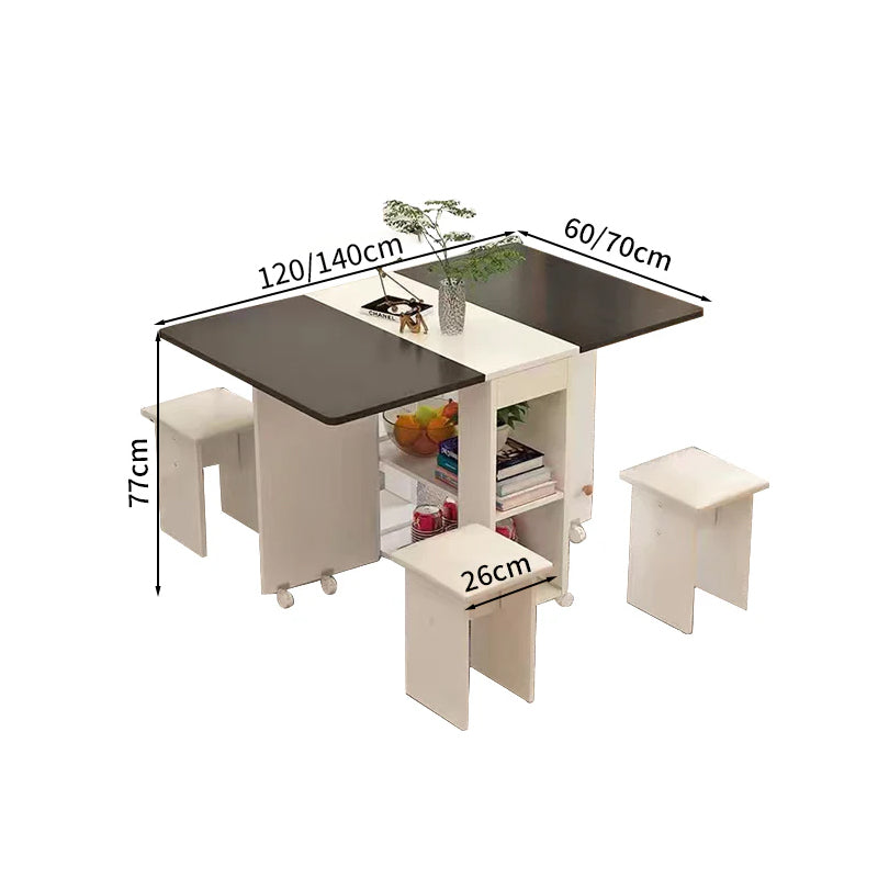 収納棚付き 省スペース 折り畳み式 ダイニングテーブル 木製テーブル 食卓テーブル シンプル ホワイト ブラック ナチュラル CZ-T019