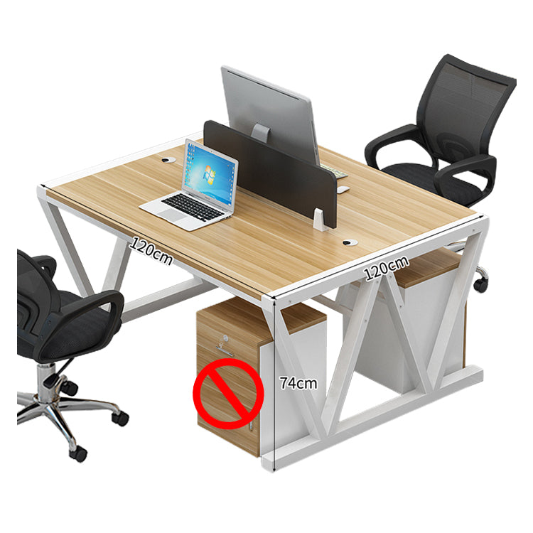 オフィスデスク ワークデスク パソコンデスク デスク 会社用 エコ素材 スチールフレーム パネル エッジ加工 配線孔 ナチュラル BGZ-S037