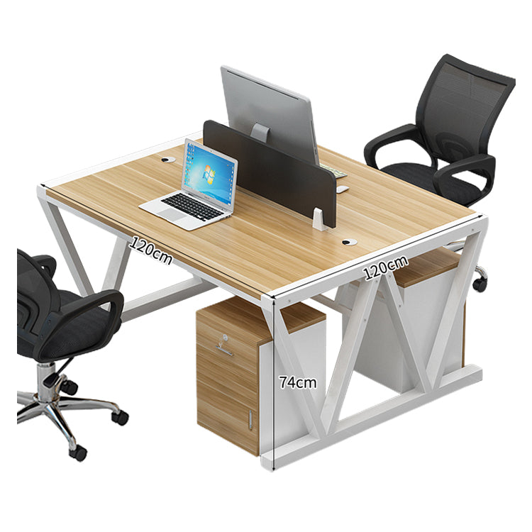 オフィスデスク ワークデスク パソコンデスク デスク 会社用 エコ素材 スチールフレーム パネル エッジ加工 配線孔 ナチュラル BGZ-S037