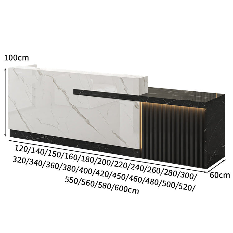 受付カウンター 受付台 オフィス受付 エントランス受付 作業台 L字型 機能性 LEDライト 収納 カスタマイズ可能 木目調 KAGUSHOP