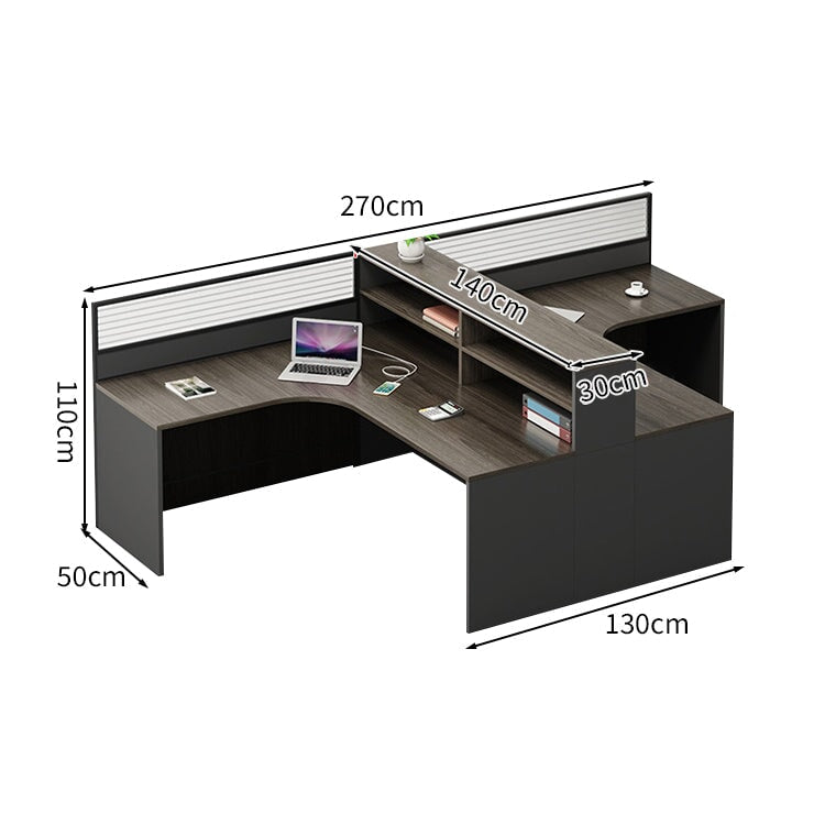 モダン オシャレ オフィスデスク デスク 大容量 引き出し キャビネット 卓上パーテーション メラミン化粧板 ナチュラル グレー ホワイト BGZ-K-239