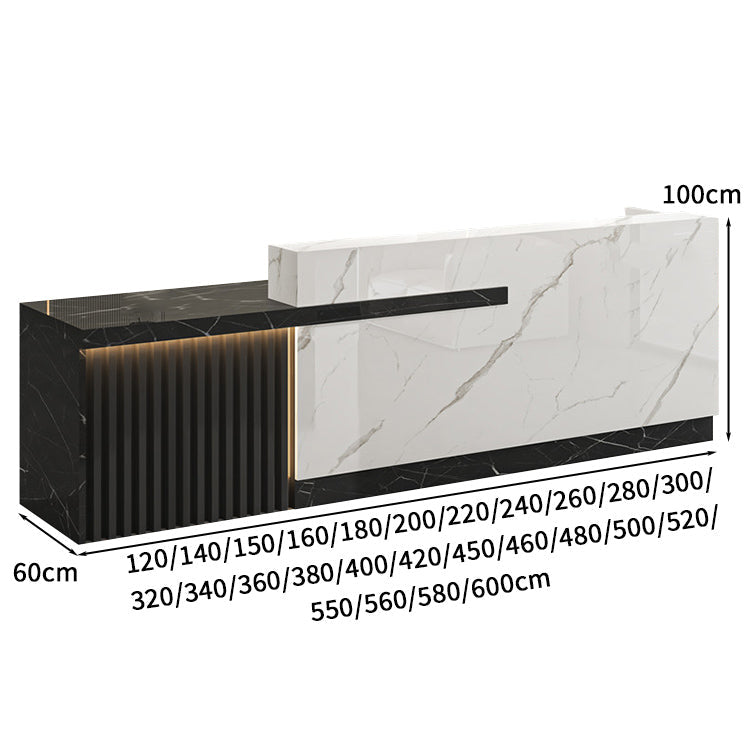 受付カウンター 受付台 オフィス受付 エントランス受付 作業台 L字型 機能性 LEDライト 収納 カスタマイズ可能 木目調 KAGUSHOP