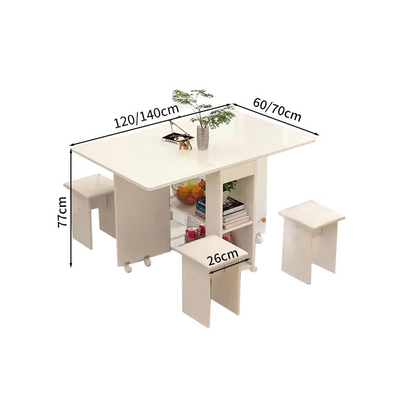 収納棚付き 省スペース 折り畳み式 ダイニングテーブル 木製テーブル 食卓テーブル シンプル ホワイト ブラック ナチュラル CZ-T019