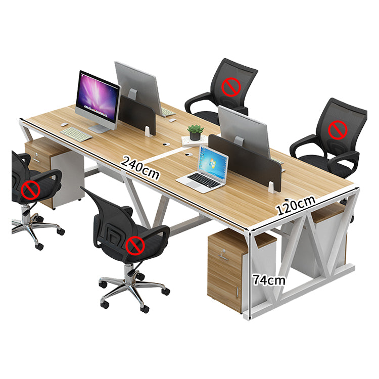 オフィスデスク ワークデスク パソコンデスク デスク 会社用 エコ素材 スチールフレーム パネル エッジ加工 配線孔 ナチュラル BGZ-S037