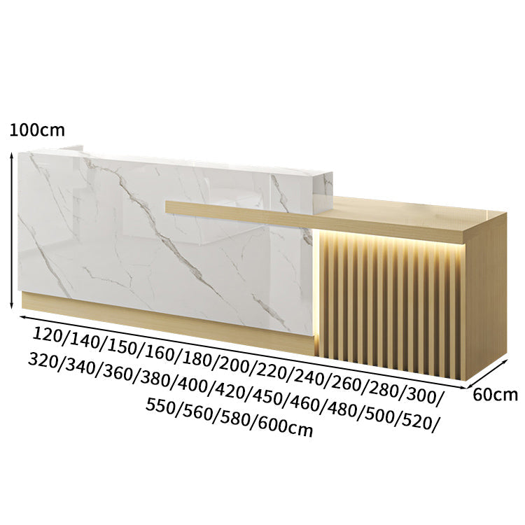 受付カウンター 受付台 オフィス受付 エントランス受付 作業台 L字型 機能性 LEDライト 収納 カスタマイズ可能 木目調 KAGUSHOP