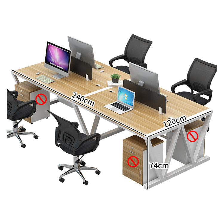 オフィスデスク ワークデスク パソコンデスク デスク 会社用 エコ素材 スチールフレーム パネル エッジ加工 配線孔 ナチュラル BGZ-S037