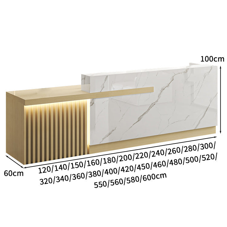受付カウンター 受付台 オフィス受付 エントランス受付 作業台 L字型 機能性 LEDライト 収納 カスタマイズ可能 木目調 KAGUSHOP