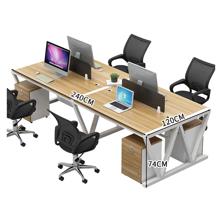 オフィスデスク ワークデスク パソコンデスク デスク 会社用 エコ素材 スチールフレーム パネル エッジ加工 配線孔 ナチュラル BGZ-S037