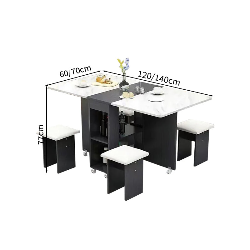 収納棚付き 省スペース 折り畳み式 ダイニングテーブル 木製テーブル 食卓テーブル シンプル ホワイト ブラック ナチュラル CZ-T019