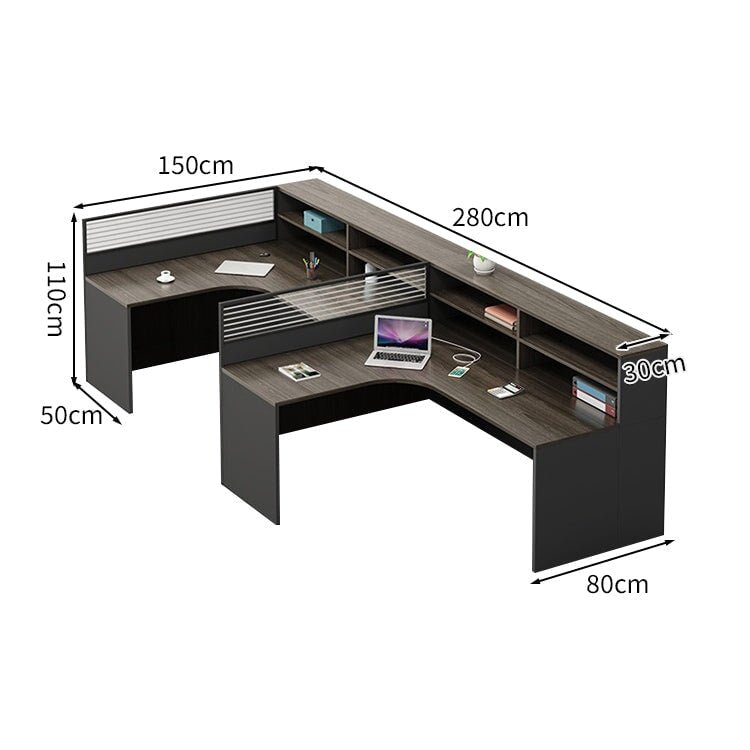 モダン オシャレ オフィスデスク デスク 大容量 引き出し キャビネット 卓上パーテーション メラミン化粧板 ナチュラル グレー ホワイト BGZ-K-239