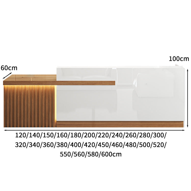 受付カウンター 受付台 オフィス受付 エントランス受付 作業台 L字型 機能性 LEDライト 収納 カスタマイズ可能 木目調 KAGUSHOP