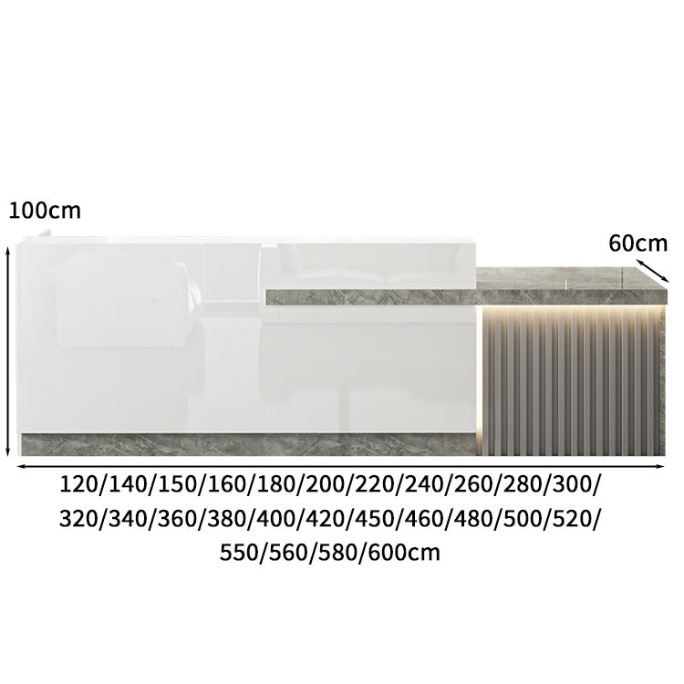受付カウンター 受付台 オフィス受付 エントランス受付 作業台 L字型 機能性 LEDライト 収納 カスタマイズ可能 木目調 KAGUSHOP