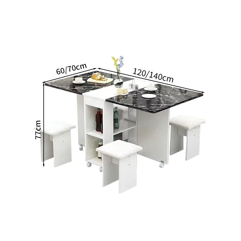 収納棚付き 省スペース 折り畳み式 ダイニングテーブル 木製テーブル 食卓テーブル シンプル ホワイト ブラック ナチュラル CZ-T019