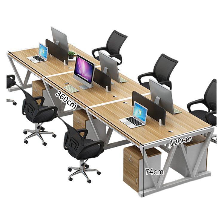 オフィスデスク ワークデスク パソコンデスク デスク 会社用 エコ素材 スチールフレーム パネル エッジ加工 配線孔 ナチュラル BGZ-S037