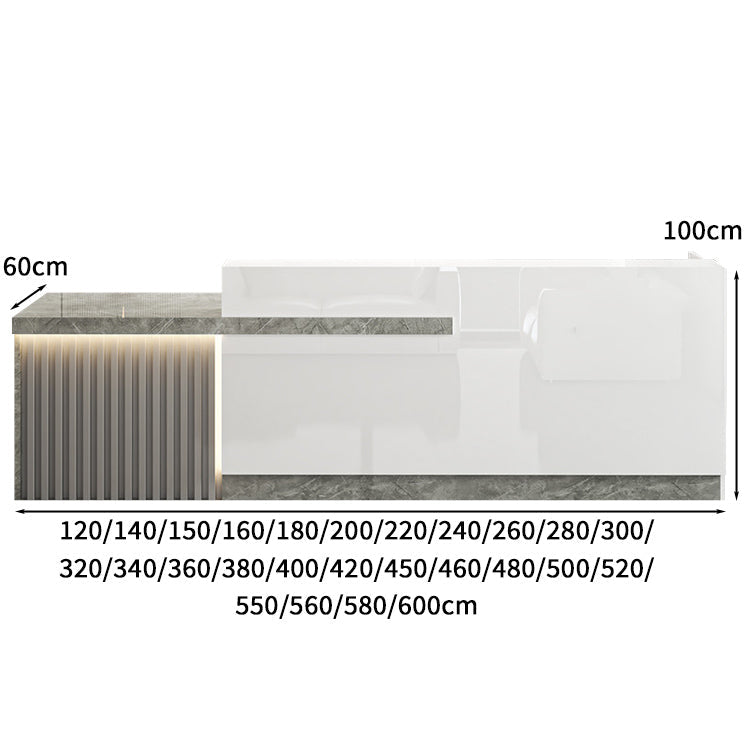 受付カウンター 受付台 オフィス受付 エントランス受付 作業台 L字型 機能性 LEDライト 収納 カスタマイズ可能 木目調 KAGUSHOP